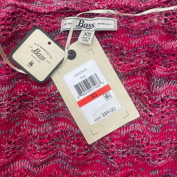 G.H. Bass Red Sleeveless Longline Open Front Drape Cardigan  Medium NEW NWT - Picture 9 of 9